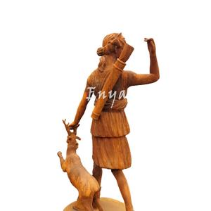 Ornements de jardin, reproduction de la déesse mythologique grecque, sculpture de Diana la chasseuse, fonte de fer, <span class=keywords><strong>Artemis</strong></span> avec cerf, statue romaine en métal - Product Image 4
