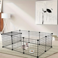 Clôture de jardin pliable d'intérieur en fil métallique de luxe/classique avec plateau en plastique pour petits animaux, cochons d'Inde et lapins