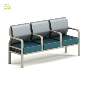 <span class=keywords><strong>Fauteuil</strong></span> d'attente à 3 places avec pieds en métal, revêtement en PU facile à nettoyer, idéal pour les hôpitaux, les cliniques, les salles d'attente - Product Image 1