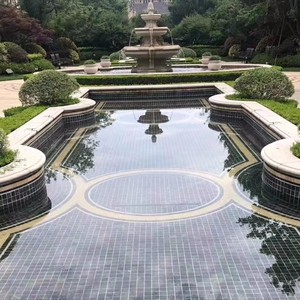 Grande mosaico di marmo di ceramica verde di mattonelle di Design moderno per il <span class=keywords><strong>giardino</strong></span> della foresta piscina bagno di pietra naturale sfondo per il paesaggio - Product Image 2