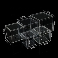 Boîte carrée transparente en acrylique avec couvercle, présentoir en plastique, boîtes à bonbons avec couvercle pour décoration de mariage, anniversaire, pâté