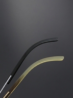 Lunettes de vue pour hommes en titane pur, demi-montures en corne de buffle, montures carrées