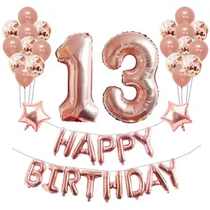 13 di compleanno decorazione del partito adolescente ragazze in oro rosa del partito palloncino set