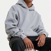 Qianshi Sweat à Capuche Homme Boxy Vierge, Qualité Supérieure 600 G/m² en Molleton, Graphique Personnalisé, Coton Épais 100%, Court et Surdimensionné