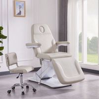 Table de Massage EU-MT518, Lit de Soin SPA Rotatif Électrique, Lit de Traitement Facial en Cuir Synthétique 4 Moteurs, Fauteuil Beauté Santé, Lit Médical