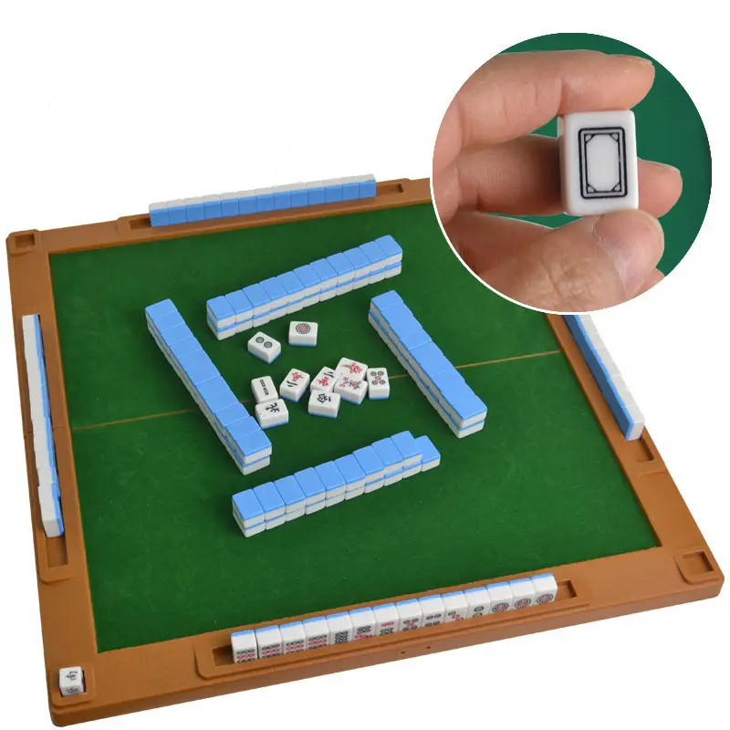 Mattel — jeu de société Mahjong Portable, 4 en 1, avec table pliable, pour la maison, amusant, style chinois