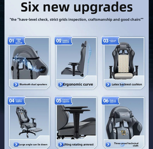 Silla ergonómica de diseño moderno para juegos, cómodo asiento reclinable de látex, silla de trabajo para <span class=keywords><strong>Internet</strong></span> y café - Product Image 3