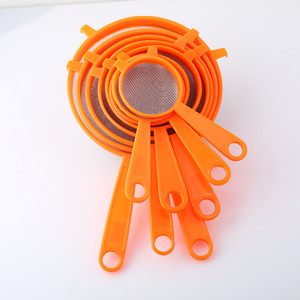 <b>Plastic</b> Edged Aluminum <b>Mesh</b> Strainer Set Round Hole Liquid Filter For Oil Soy Milk Baking Tools Complete Sizes - Product Image 2