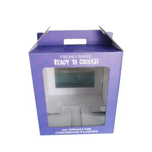 2024 caja de papel de almacenamiento de juguetes de marca personalizada Logotipo de embalaje caja de correo de cartón de envío impreso con ventana transparente de PVC