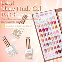 Pour Unigel Private Label Nude Rose Translucide UV Gel Polish Set Ice Jelly Semi-Permanent Sheer Nude Wholesale