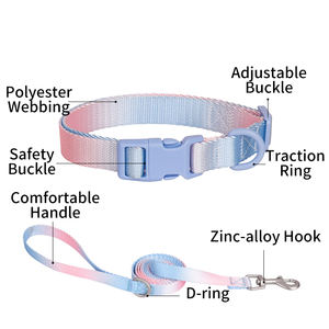 Dropshipping de gama alta Arco Iris personalizar moda Eco fuerte algodón resistente cachorro entrenamiento poliéster mascota perro gato <span class=keywords><strong>Collar</strong></span> - Product Image 4