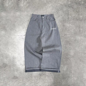Jeans Baggy Surdimensionnés Personnalisés en Denim Selvedge Japonais Brut 14oz, Pantalons Grande Taille Gris pour Hommes, Jeans de Créateur - Product Image 1