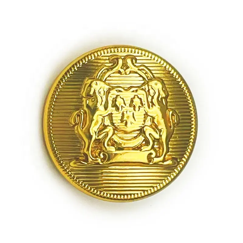 Fashionable Logo Engraved Sewing Design Custom Coat Metal Gold Shank Button