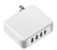 US Home Plug Portable Multi 4 USB 6.8A Power Adapter Wall Mobile Charger