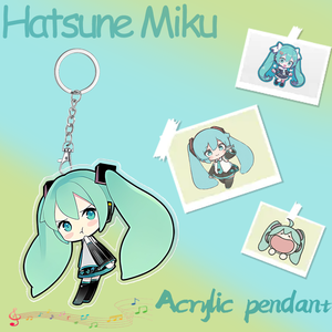Porte-clés Hatsune Miku, accessoire d'anime, porte-clés en acrylique de 6 cm, décoration de <span class=keywords><strong>sac</strong></span> de dessin animé, porte-clés mignon, cadeaux d'anniversaire pour amis et fans - Product Image 2