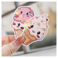 Pack d'autocollants mignons pour desserts, autocollants kawaii pour gâteaux, glaces, bubble tea, pour journal, scrapbooking, bricolage