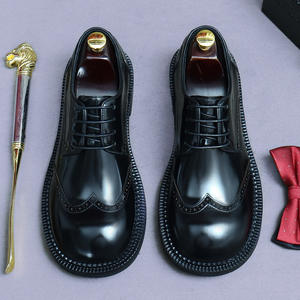 Zapatos casuales de negocios de charol para hombre: cuero genuino, piel de vaca gruesa con punta redonda, estilo británico y juego versátil - Product Image 4