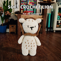 Crochet personnalisé Lion jouet fil doux Mini hochet PP coton couette maille bébé éducation Animal en peluche cadeau ODM coton tissu