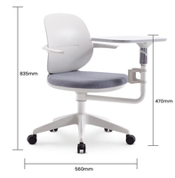 Chaise de bureau ergonomique contemporaine à domicile confortable chaise d'ordinateur à dossier haut support lombaire chaise de bureau pivotante table en PP