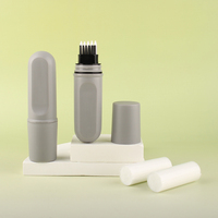 Stick de coloration capillaire doré vide avec brosse peigne, contenant en plastique avec mèche en coton pour teinture capillaire, emballage plastique rechargeable