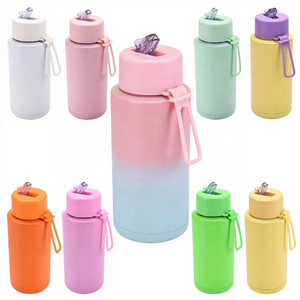 Frasco de vacío de acero inoxidable personalizado sin Bpa 34oz 1l reutilizable <span class=keywords><strong>Frank</strong></span> doble pared aislado frasco verde botella de agua con pajita - Product Image 1