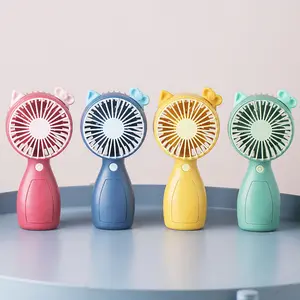 Werbe geschenk Nebel Fans Schreibtisch Micro USB wiederauf ladbare rosa tragbare elektrische LED Mini Hand ventilator