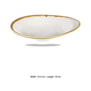 ชามทรงรีสีขาวบาร์เลย์ 16 × 14.5 ซม. ชิร์ชเชล สโตนคาสท์ ลายจุด Swhsid61 - Product Image 3