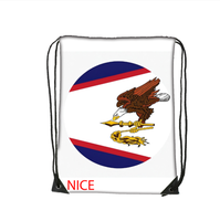 Sac à cordon avec texte patriotique de la Samoa américaine, sac à dos avec carte du drapeau de la Samoa américaine, sac à cordon léger pour la plage, la salle de sport, l'école