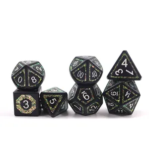 Polyhedral rpg Dungeons & Dragons custom 16mm metal mica glitter dice