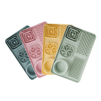 Tapis de léchage en silicone de qualité alimentaire pour animaux de compagnie, mangeoire lente multi-compartiments antidérapante pour chiens et chats, plateau d'entraînement et d'alimentation pour animaux