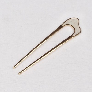 Baguettes de coiffure en forme de U pour femmes, 2 broches, épingle à cheveux en alliage métallique doré - Product Image 4