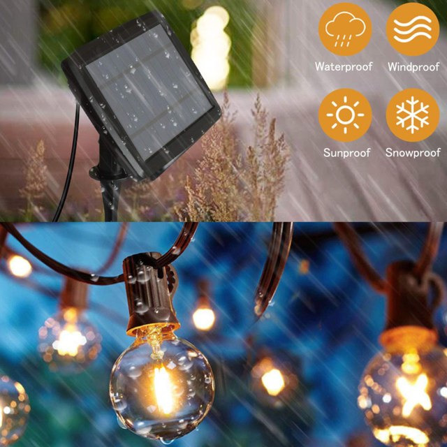 Wholesale Waterproof Solar LED G40 String Lights Outdoor Commercial Grade Yard Party Decor Lights