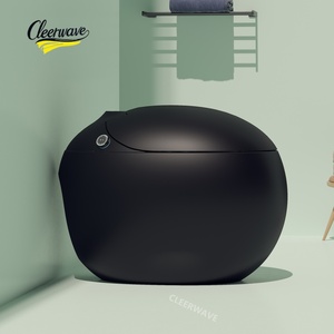WC public intelligent électrique de haute qualité en céramique noire en forme d'œuf, autonettoyant, avec télécommande et jet automatique - Product Image 3