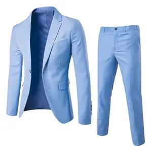 D0829TA37 High Quality Male Groom Wedding Blazers Jacket Coat Pants Vest 2 Pieces Set Sehe Fashion