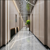 Paneles de Pared de PVC con Chapa de Madera de Bambú de 5/8 mm, Revestimiento con Diseño de Grano de Madera, para Decoración Comercial y del Hogar