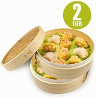 Planches à dim sum en bambou pour cuisson commerciale à deux niveaux, pour cuisson de dim sum, couscous marocain et riz