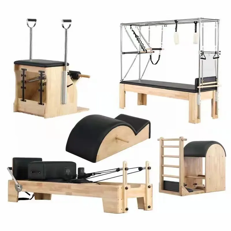 Pilates-Reformer professioneller Yoga Fitness Holz-Pilates-Maschine Bett Eiche Ahorn-Pilates faltbarer Reformer