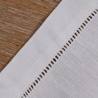 6 pouces Dîner Hemstitch Cocktail Serviette Lavable Lin Mouchoir