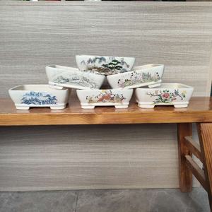 经典手绘奶油盆景盆宜兴盆景盆 - Product Image 1