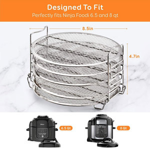 Support de déshydratation empilable à 5 niveaux en acier inoxydable 304, compatible avec les autocuiseurs Stant Pot 8QT et les friteuses à air NJ <span class=keywords><strong>Foodi</strong></span> 6.5QT - Product Image 2