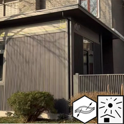 Échantillon gratuit, prix d'usine, panneaux muraux WPC modernes imperméables pour l'<span class=keywords><strong>ext</strong></span>érieur - Noir, revêtement mural <span class=keywords><strong>ext</strong></span>érieur rectangulaire - Product Image 5