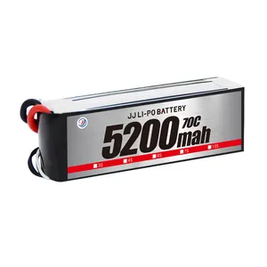 סוללה ליפן 2 ים 3 4S 5S 6s סוללה lipo 5000mah 5200mah 100c עם t תקע rc המכונית lipo עבור המכונית traxx רחפן