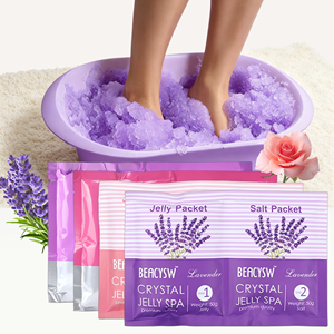 Marque Privée Pure Nature Lavande Cristal Gelée Spa <span class=keywords><strong>Pédicure</strong></span> Bain de Pieds DIY Gelée Spa Adoucissante Blanchissante Gommage Sel de Pieds OEM - Product Image 1