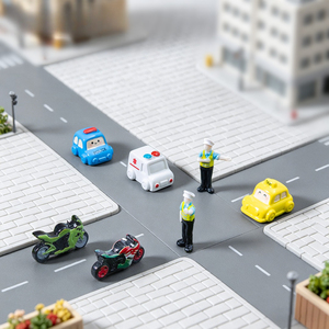 Micro-landscape créatif : Série Polices Routières pour Voitures et Motos – Accessoires Décoratifs DIY, Petits Ornements de Bureau pour Véhicules - Product Image 1