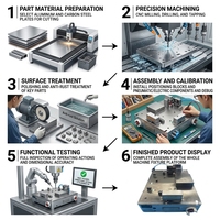 Plaque de fixation multi-trous en alliage d'aluminium sur mesure avec design à rainures escalonées pour applications de machines-outils CNC
