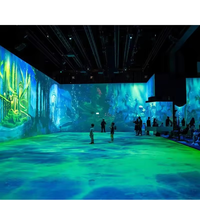 Projecteur Interactif Holographique 3D Immersif à 360 Degrés pour Sol et Mur, Projection Interactive en Espace Intégral, Matériau Métallique Durable