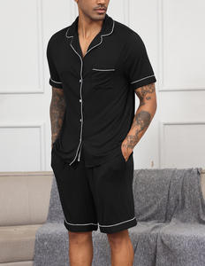 Lijia Lightweight <strong>Men's</strong> Modal Casual Knitted Breathable Pajamas Custom Loungewear <strong>PJ</strong> <strong>Shorts</strong> <strong>Set</strong> for Adult Comfy Lounge <strong>Sets</strong> - Product Image 6