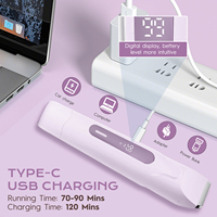 Rasoirs électriques portables indolores pour soins intimes féminins, double tête rotative vibrante, affichage LED, alimentation par batterie, étanche IPX7