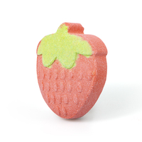 Bombes de bain moussantes en forme de fruits personnalisées à la marque privée OEM, fraise, pastèque, 100% naturelles, boîte cadeau colorée, hydratantes pour le bain