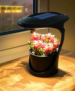 Garden Ground Stake Solar Plant Grow <b>Light</b> 2 in 1 Solar Planter Pot Full Spectrum <b>LED</b> Grow <b>Light</b> Outdoor Waterproof Yard Decor - Product Image 5